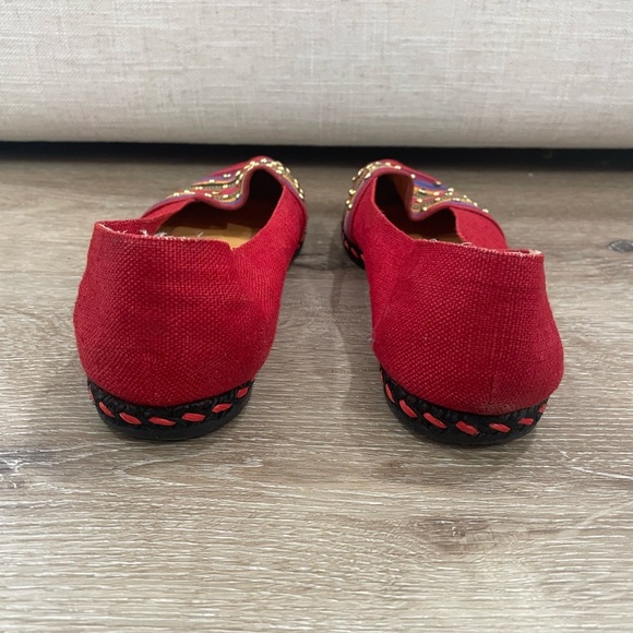 Vintage Stuart Wietzman Red Colorful Rianbow Rhinestone Flats - Picture 5 of 13
